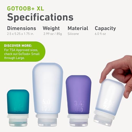 humangear GoToob+ | Refillable Silicone Travel Bottle | Locking Lid | Food-Safe - Image 5