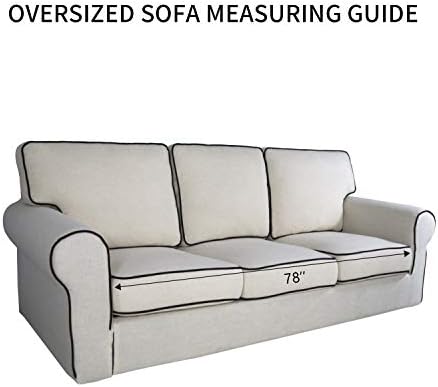 PureFit Stretch Oversized Couch Covers Fleece Sofa Slipcovers Dark Gray - Image 6