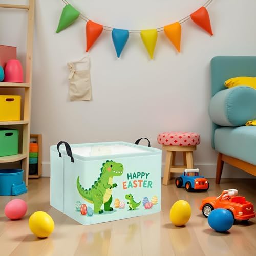 Rectangular Easter Basket Baby Girl Basket Fabric Storage Bin Organizer Box - Image 2