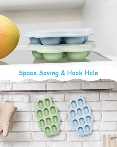 Baby Food Freezer Tray with Lids 2 Pack, Silicone Baby Food Storage Containers - Image 6
