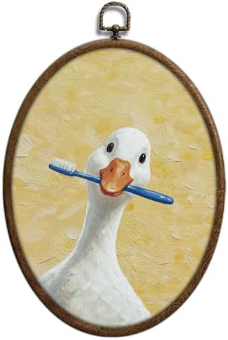 Silly Goose Bathroom Decor, Funny Yellow Oval Bathroom Wall Art Waterproof by Unknown