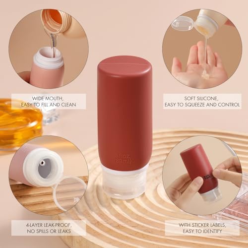 Muslish 21 Pack Travel Bottles for Toiletries, Leak-Proof TSA Compliant - Image 3