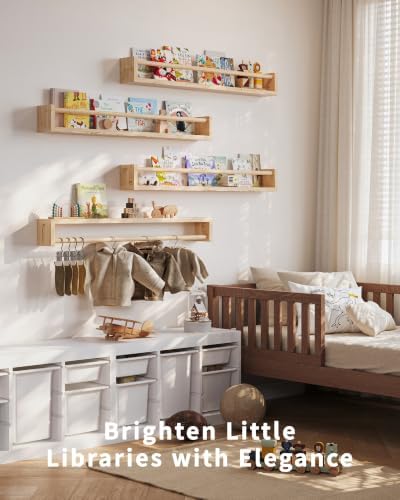 Seocry Nursery Book Shelves, 4 Pack, Wall Book Shelves - Image 6