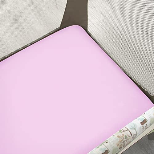 Pack and Play Sheets Girl, Mini Crib Sheets, Stretchy Playard Fitted Sheet - Image 3