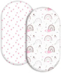 Baby Bassinet Sheets 2 Pack, Fits Rectangle Round Oval Hourglass Mattress by SoarwgKids