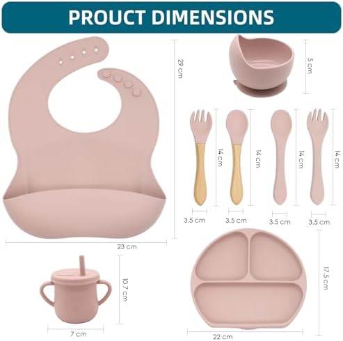 100% Silicone Baby Feeding Set, BPA Free Baby Dishes Set - Image 2