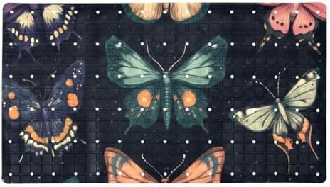 Shower Mat Non Slip 26.8 x 15.1 Inches, Butterflies Bathtub Mat Shower Stall by Anna+Cowper