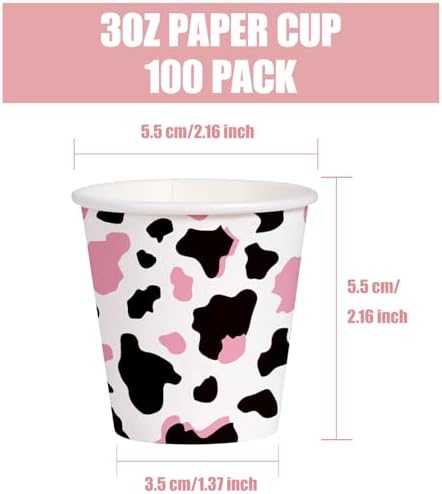 WRAPAHOLIC 3oz Pink Cow Bathroom Cups - Image 2