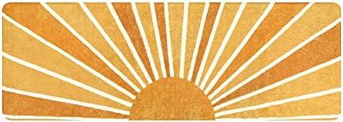 Lahome Boho Hallway Runner Rug 2x6, Non-Slip Washable Rainbow Sun Rug - Image 2