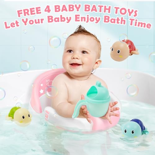 Baby Bath Seat 6M+, Non-Slip Cushion, CPSC Certified, 5-Pc Set - Image 5