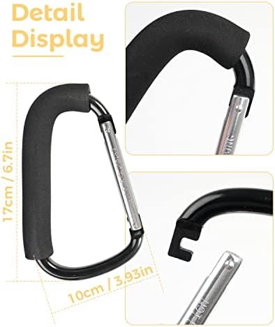Stroller Hooks, 6.3" Large Stroller Clip, 2 Pack Stroller Hooks - Image 4