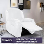 ZNSAYOTX Stretch Velvet Recliner Cover 4-Pieces, Thick Soft Recliner Chair - Image 2