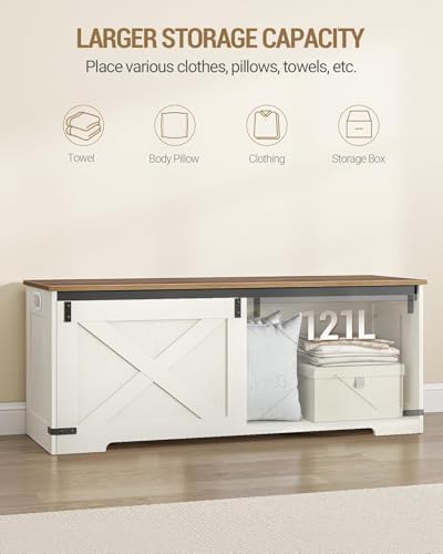 Hzuaneri 47" Farmhouse Storage Chest and Bench | 59 Gal | 330lb Seat - Image 5