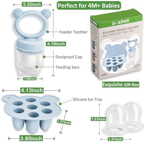 Silicone Baby Fruit Food Feeder & Mini Freezer Nibble Tray, Breastmilk Popsicle - Image 2
