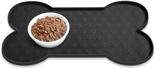 PWTAA Dog Food Mat Anti-Slip Silicone Dog Bowl Mat Thicker Pet Placemat by PWTAA