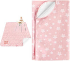 Extra Large Splat Mat, Baby Feeding Table Cloth 54''x72'' Pink Star by Moonsea