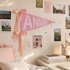 Personalized Name Embroidered Pennant Canvas Banner - Image 3