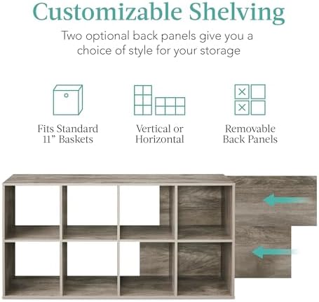 Best Choice Products 8-Cube Storage Organizer, 11in Shelf Opening, Display Shelf - Image 4
