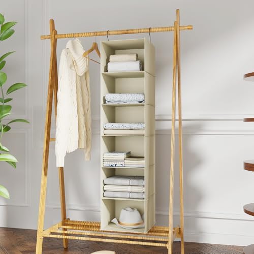 Hanging Closet Organizer 6-Shelf, Oxford Fabric Wardrobe Storage - Image 2