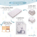 Mini Crib Bedding Set for Boys, Premium 3 Piece Elephant Baby Mini Crib Bedding - Image 4