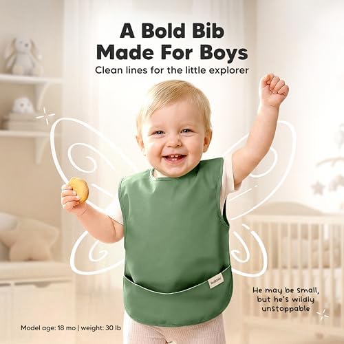 KeaBabies Waterproof Bibs for Baby Girl, 2-pk Lightweight - Image 2