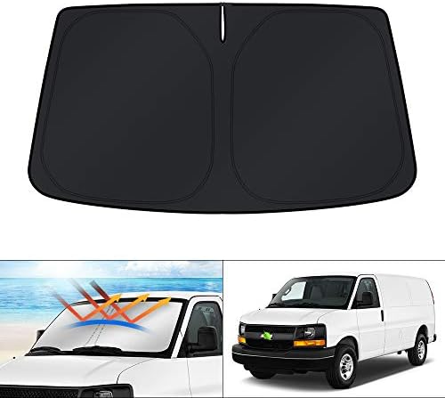 KUST Windshield Sun Shade for 1996-2025 2026 Chevrolet Chevy Express 1500 2500 by KUST