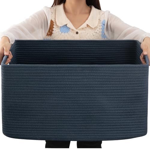 OIAHOMY 75L Large Blanket Basket Woven Storage Basket by MasterofSpaceOptimization