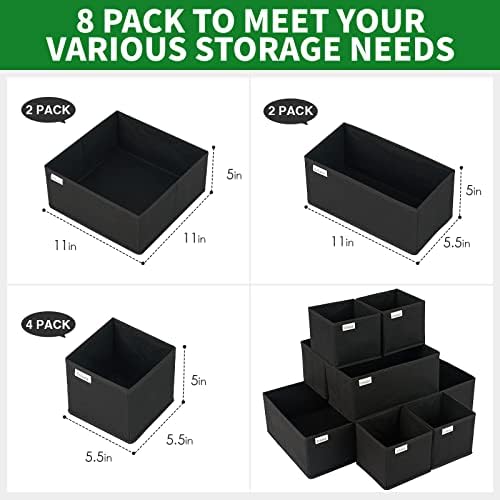 Criusia Drawer Organizer Clothes, 8 Pack Underwear Drawer Organizer, Foldable - Image 3