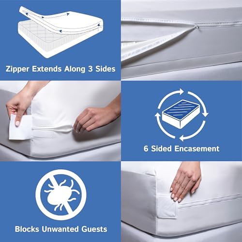 Full Extra Long Mattress Protector 54x80 Waterproof Zippered Encasement Premium - Image 6