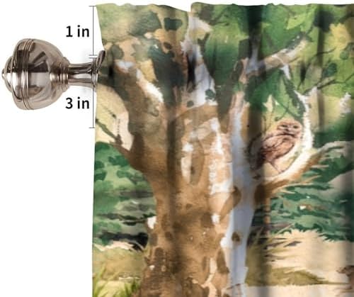 Forest Valance Curtain for Kitchen, Window Treatment Retro Mountain Forest - Image 3