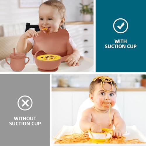 100% Silicone Baby Feeding Set, Divided Plate, Sippy Cup, Spoons & Forks - Image 5