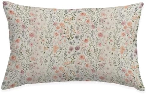 Floral 12x20 Pillow Cover, Wildflower Nursery Girls Room Decor by Wheatwin