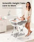 Baby Bathtub with Stand, 2-in-1 Collapsible Bath Tubs - Image 7