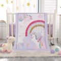 Mini Girl Crib Bedding Set, 3 Piece Unicorn Mini Crib Comforter Set, Baby Girl by WOWELIFE