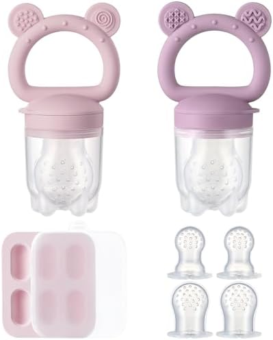 2 Pack Silicone Baby Fruit Feeder by POIKSHARK