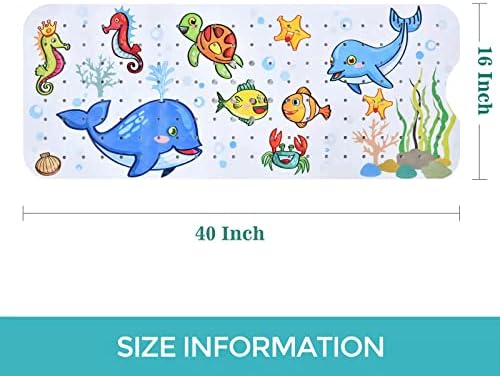 Baby Bath Mat for Tub Kids Non Slip Bathtub Mats Baby Extra Long 40X16 Inch - Image 3