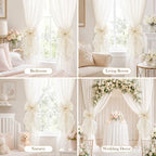 2 Pack French Lace Bow Curtain Tiebacks - Image 5