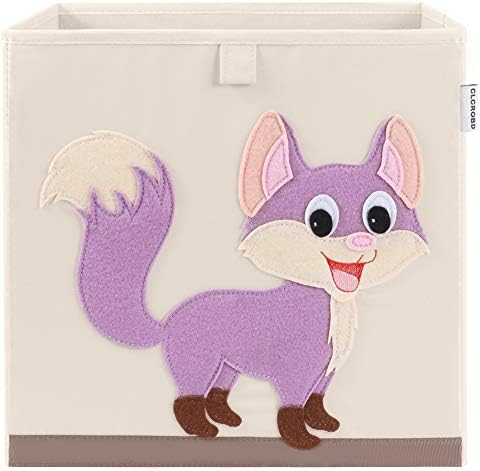 13 Inch Animal Cube Storage Bins, Foldable Fabric Kids Toy Box & Toy Chest by CLCROBD