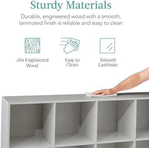 Best Choice Products Kids Bookcase 8-Cube Storage Organizer, 11in Shelf Opening - Image 6
