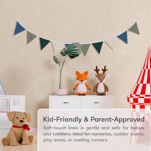 Boys Toddler Room Playroom Nursery Decor, Garland Triangle Banners Blue Grey - Image 6