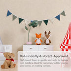 Boys Toddler Room Playroom Nursery Decor, Garland Triangle Banners Blue Grey - Image 6