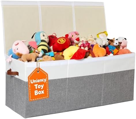 Extra Large Toy Box with Lid, Collapsible Toy Storage Chest Bin by Uniency