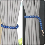 Boho Wood Bead Curtain Tiebacks Curtain Holdbacks - Image 3