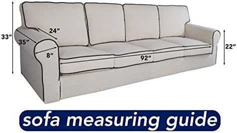 PureFit Stretch Couch Covers for Sofa 4 Seater Slipcovers Tan - Image 6