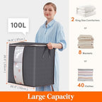 Lifewit 6 Pack 100L Clothes Storage Bins - Image 2