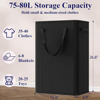 Optish 75L Slim Laundry Hamper, Large Laundry Basket - Image 3