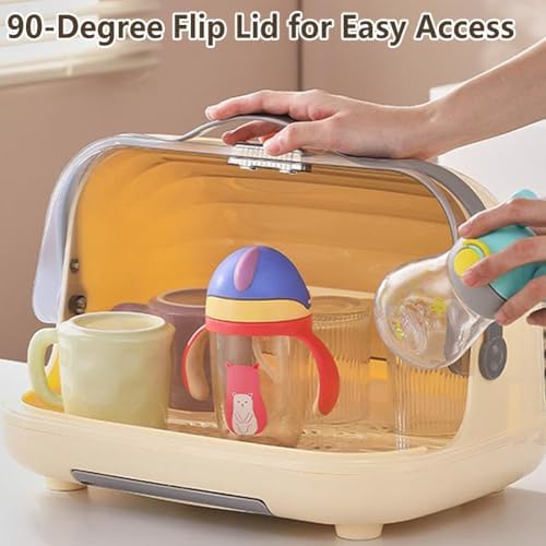 Baby Bottle Drying Rack with Cover, Portable Baby Bottle Storage Organizer - Image 2