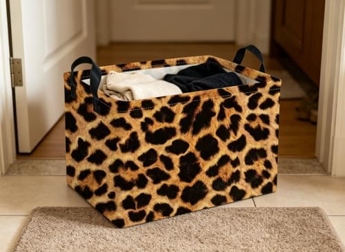 Rectangle Kids Baskets Leopard print Basket Cute Storage Bin Fish Box - Image 6