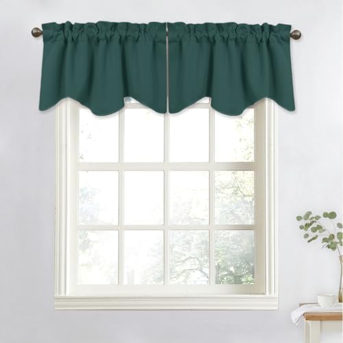 NICETOWN Hunter Green Kitchen Blackout Valances by NICETOWN
