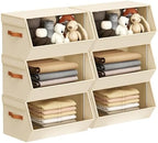 Stackable Closet Organizers and Storage Bins, Open Front Closet Shelf Organizer by DiMJ